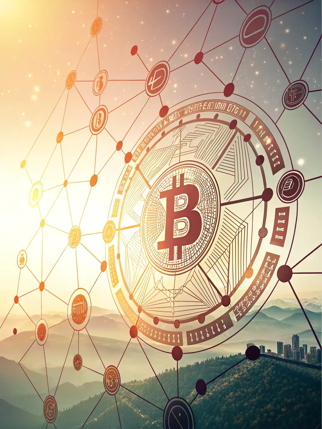 A modern, minimalist graphic representing cryptocurrency, with abstract shapes and glowing lines, symbolizing the digital and innovative nature of crypto investments.